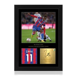 Wilfried Zaha A4 Framed Photo Display - Reproduced Digital Signature - Gift For Crystal Palace Fans