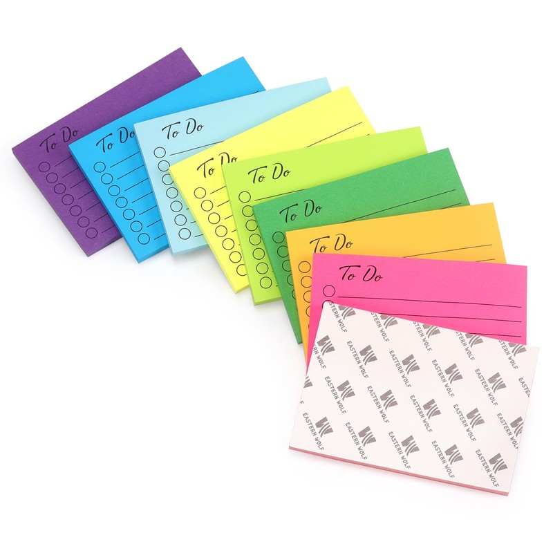 Eastern Wolf 9 Pads to Do Lined Sticky Notes, 9