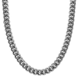 GLD Cuban Link Chain for Men and Women - 12MM, 18”, 14K White Gold-Plated Miami Cuban Chain with Premium Travel Pouch - Snatch-Proof, Sweat-Proof, Fade-Resistant - Lifetime Quality, Designed in Miami