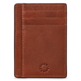 Yoshi Mens Wallet (Brown), Slim RFID Blocking Minimalist Credit Card Holder with ID Window, Holds Credit Cards and Bank Notes, Womens Card Holder