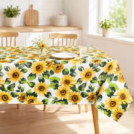 Arquiel Sunflowers PVC Table Cloth Waterproof Oilcloth Rectangle 140x240cm