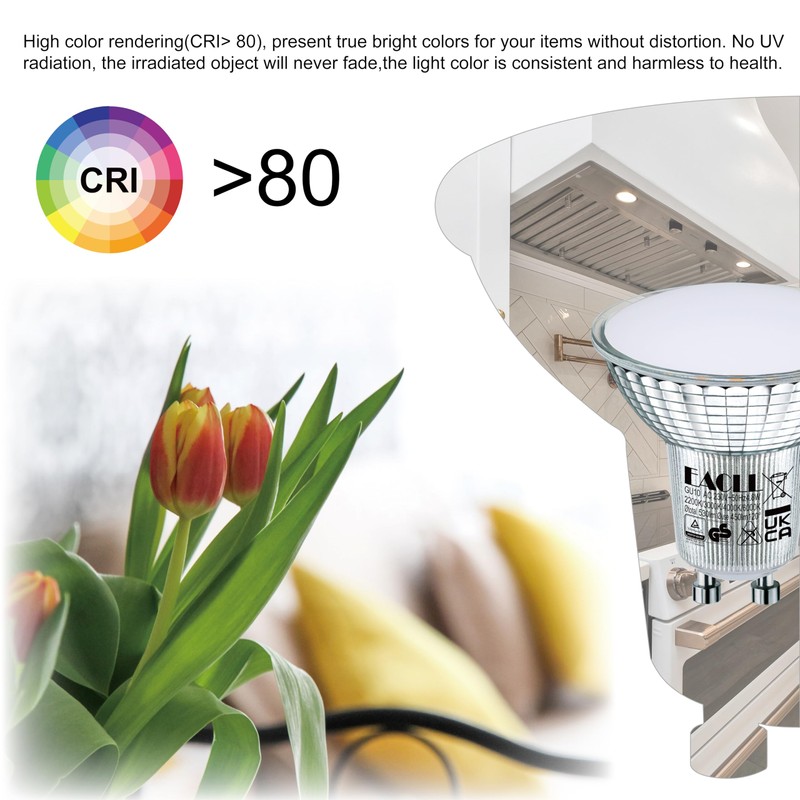 EACLL GU10 LED with Remote Control, 4.8 W Replaces 60