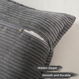 Topfinel Grey Cushion Covers 16 x 16 inches Dark Grey Room Decor Fluffy Cushion cover 40cm x 40cm Plain Scatter Cushions Modern Decoration for Livingroom,Pack of 2