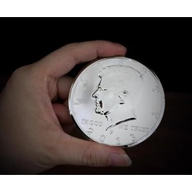Jumbo Coin 3 inches Half Dollar Magic Tricks Coin Appear Disappear Magic Close Up Accessories Illusion Props Gimmick Comedy Magician Funny Games