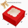 Bakepacker 60pcs Red Bakery Boxes with Window 6x6x3 inches Thick
