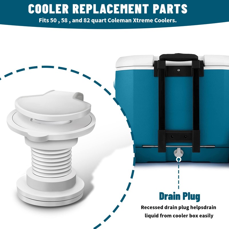 Cooler Drain Plug Replacement for Coleman, 1.5" Standard Drain Plug
