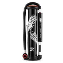 ROCKBROS Bicycle Air Pump, Portable Pump, Presta Type, US Type, Valve Compatible, Mini Floor Pump, High Pressure, 220 PSI, Aluminum Alloy, Small, Lightweight, Compact, Convenient Storage, Road Bike,