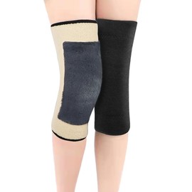 Knee Warmer Winter Unisex Knee Pads Lined Thickened Knee Support Elastic Leg Warmers Thermal Leg Warmers Warm Knee Pads Cold-Resistant Knee Compression Sleeves for Dancing Yoga Sports 38 cm XL