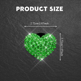 Lyxheth 4PCS Bling Heart Air Vent Clips, Car Air Freshener for Women, Air Fresheners Diffuser Clip Charm, Car Air Conditioning Outlet Clip Decorative Accessory for Women Girls (Green, Style1)