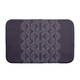 Dotted Pattern Purple Color Absorbent Bath Mat 34 in. L X 21 in. W X 0.5 in. H Size, Machine Washable Non Slip Backing Soft Feel Quick Drying | All Season Pretty Grape Shade, Highly Durable and Comfy