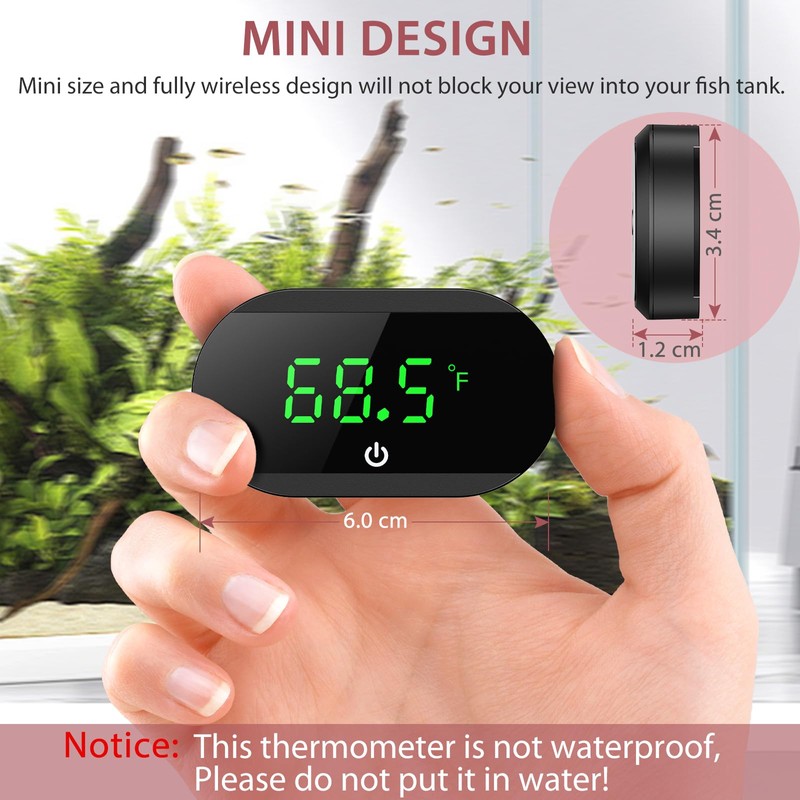 LOFICOPER LED Aquarium Thermometer, Wireless Digital Marine Thermometer with ℃/℉,