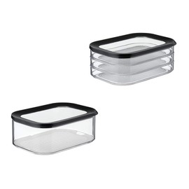 Mepal 2-Piece Food Storage Containers Starter Set Meat and Cheese Modula Storage Container – Ideal for Food Storage – Dishwasher Safe, Nordic Black