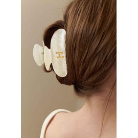 LILIE&WHITE Acrylic Letter Hair Clips For Women Stylish H Monogram Hair Claw Alphabet Hair Clip Fashion Glitter Claw Clip Elegant And Durable Hair Accessory Large Hair Clips H