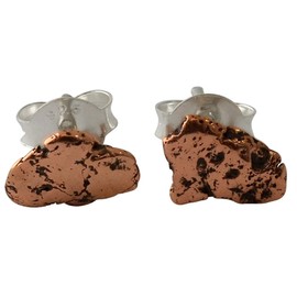 Starborn Copper Nugget with Sterling Silver Post Earrings, Metal, No Gemstone