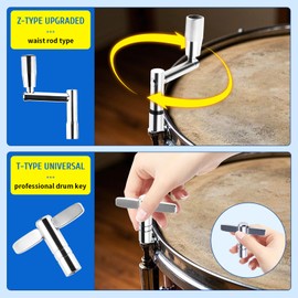 EPUICEK Drum Key Drill Bit Set of 4, 3 Standard Square Lug Drum Key and 1 Fast Rotary Drum Keys for Tuning Drums, Stainless Steels Drum Tuning Key