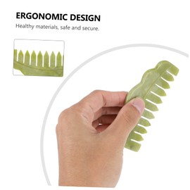 Baluue Jade Massage Comb for Women Portable Scalp Massager Light Green Hairdressing Tool for Relaxation and Hair Care