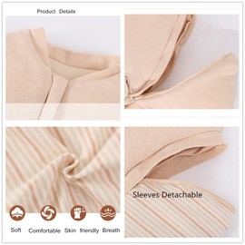 CYUURO Saco de dormir para bebé, unisex, con cremallera de 3 vías, 100% algodón, TOG 2.5