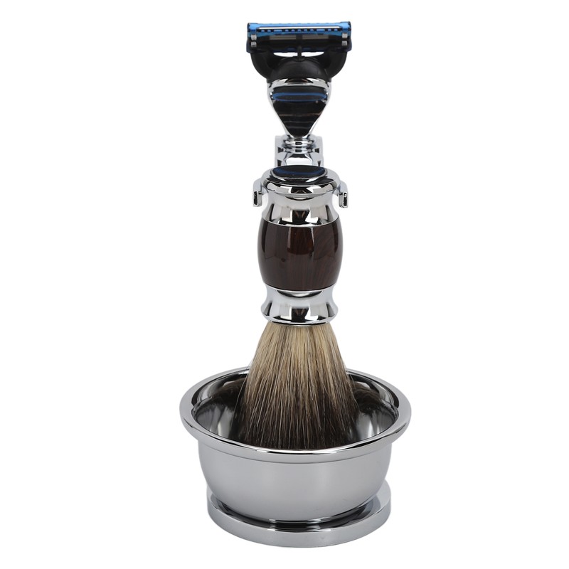 Men Manual Trimmer Kit Trimming Soap Bowl Stand Beard Brush