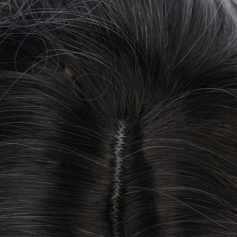 Long Curly Wavy Wigs Women Female Synthetic Hair Black Gray
