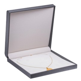 ALLUREPACK Luxury Weave Texture Large Necklace Box - Chain & Long Necklace Jewelry Gift Box for Men & Women - Necklace Case with Soft Suede Interior and Matching 2-Piece Outer Box