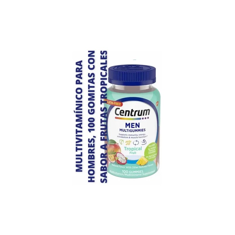 Centrum 100 Gomitas Frutales Multivitamínicas Hombres