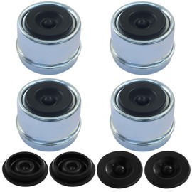 Zorfeter 4 Pack 1.98" Trailer Hub Cap, Grease Cover Extra Rubber Plugs, Bearing Dust Cap for Boat Trailer/EZ Lube Trailer/Camper/RV Axles/Dexter