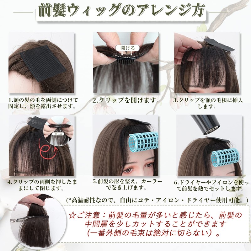 FESHFEN Bangs Wig, Partial Wig, For Cosplay, Fully Hand Planted,