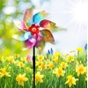 5PCS Bird Scarers Windmills For Garden,Multicolour Reflective Bird Deterrent Windmill