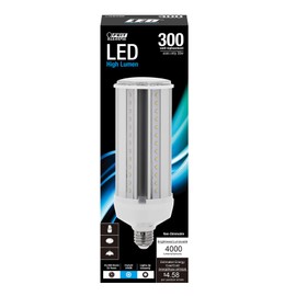 Feit Electric C4000/5K/LEDG2 300W Equivalent Mini Corn Bulb, Corn Cob High Output LED Light Bulb, E26 Base, 5000K Daylight, 3” x 3” x 7”