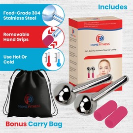 Ice Globes For Facials | Unbreakable Steel Cooling Roller | Cryo Sticks for Face | Massager For Face Neck & Eyes | Skin Care For Dark Circles, Puffiness, Wrinkles, Collagen Production (PURPLE)