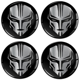 SkinoEu Set of 4 x 68 mm Stickers for Hub Caps Hub Caps Hub Caps Wheel Hub Cover Wheel Sticker Black Silver Robot A 4268