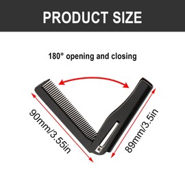 LERANXIN Pocket Comb, Pack of 2, Men's Beard Comb, Folding Comb with Fine Teeth, Beard Comb, Foldable for Hairdressing Crafts and Daily Use