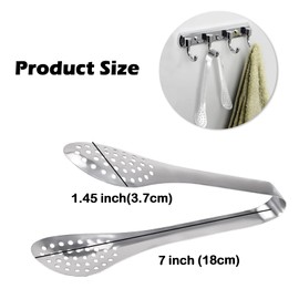 RETON 5 Pcs 7 Inch Stainless Steel Kitchen Tongs, Chef Cooking Tongs for Serving Catering for Vegetable, Salads, Barbecue, Toast Bread, Pastry, Sandwich Cooking Tongs (18x3.7cm / 7x1.4 inches)