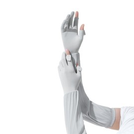 Women UV Sun Protection Gloves Anti UV Cycling Driving Gloves Ice Silk Arm Sleeves Long Gloves for Sports Golf Hiking Fishing (Black)