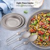Aomiun Camping Utensil Set, Titanium Plate and Folding Fork Spoon