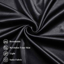 Silk Satin Pillowcase King Size, Black Silky Soft Cooling Satin-Silk Pillow Cases for Hair and Skin with Envelope Closure, Gift for Women Men, 2 Pack (20x36, Black)