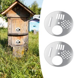 OTOTEC 12PCS Beehive Entrance Gate Stainless Steel Bee Hive Nuc Box Entrance Disc Bee Nest Door Beekeeping Tool Equipment Beehive Tool Disc Diameter 6.8cm