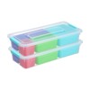 novelinks 4 QT Clear Plastic Dividing Storage Box with 4