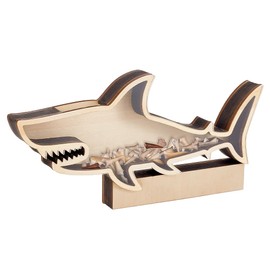 PH PandaHall Shark Teeth Display Box Shark Teeth Holder Presentation Box for Home Party Decorations Storage Box for Gemstones Seashells Organization Shadow Box 10.6x5.3x1.2 inch