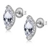JiaYangJY Sterling Silver Marquise Diamond Stud Earrings for Women Men