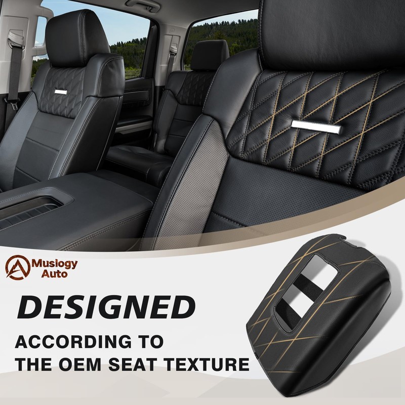 Muslogy Center Console Armrest Cover Compatible with Toyota Tundra 2014-2021