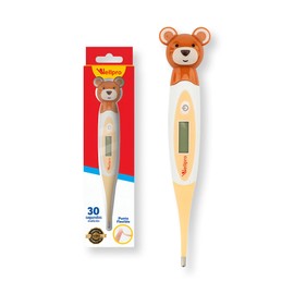 Termómetro Pediátrico Digital Diseño de Osito, Anatómico creado especialmente para Bebés y Niños, Lectura Rápida en 30 Segundos, Diseño práctico      