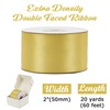 HUIHUANG Luxury Gold Thick Ribbon 2" Gold Shimmer Satin Ribbon