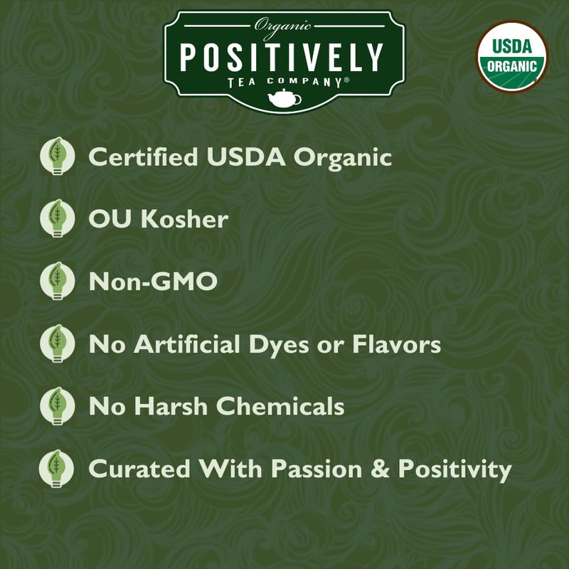 Organic Positively Tea Company, Secret Garden, Green Tea, Loose Leaf,