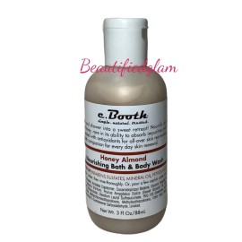 c.Booth Honey Almond Nourishing Bath and Body Wash 3 fl oz/88ml, NEW