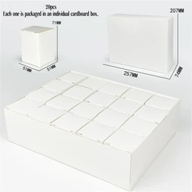 20 Pack Acrylic Display Case for Minifigures, Stackable Clear Dustproof Storage Box with Black Base, Building Block Figures, Light String Compatible, Perfect for Collectibles, Toys Action Figures