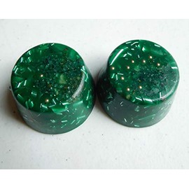 2 Emerald Green Small Tower Buster Crystal Orgone Generator Energy Accumulator 528Hz/7.83Hz/Advance Harmonics Many Beautiful Ingredients and Colors!! (Emerald Green)