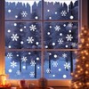 Mirabuy 4 Sheet Snowflake Icicle Window Clings for Winter Christmas