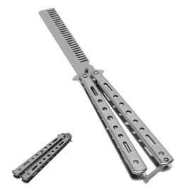 AZWOOD Butterfly Comb, Portable Butterfly Comb Spring Hair Comb for Hair Training Butterfly Style Comb Foldable Pocket Comb Stainless Steel Barber Comb Hair Styling Accessories