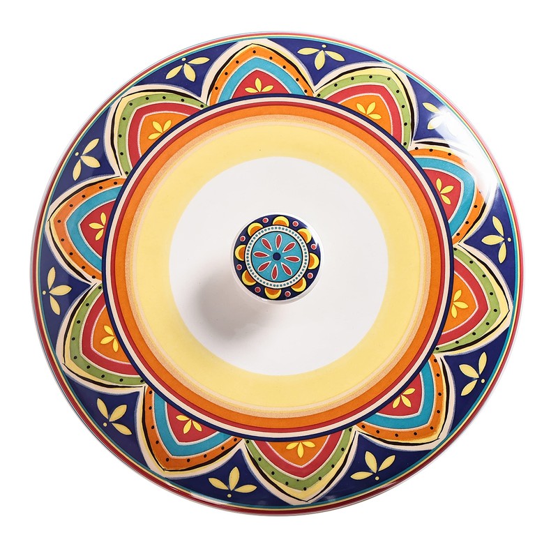 Bico Tunisian Ceramic Tortilla Warmer, 8.9 Inch Tortilla Holder with